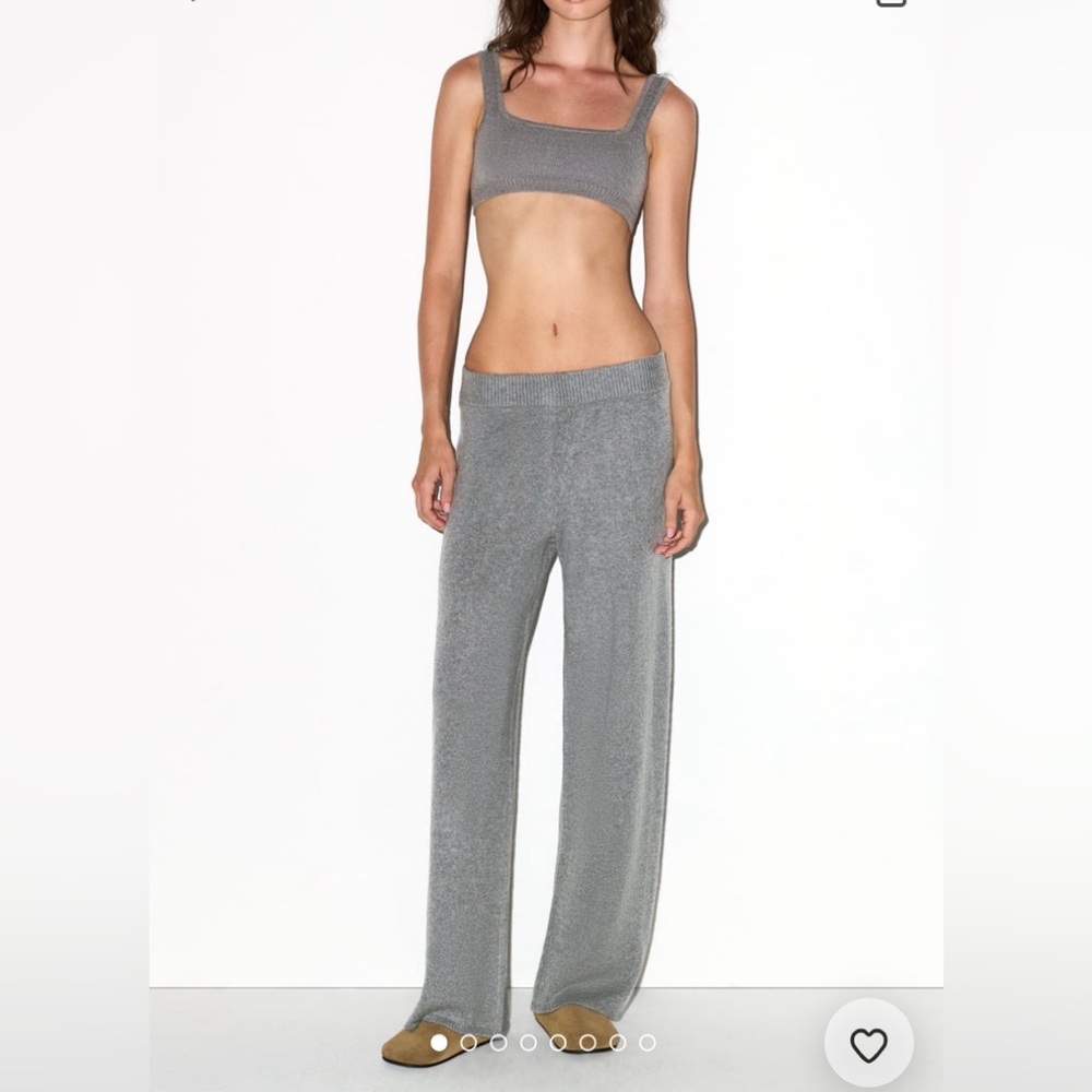 NWT SKIMS Cashmere Grey Wide Leg Pant XS SOLD OUT